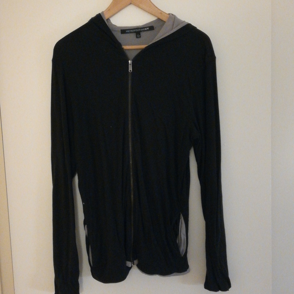 Metropolitan View Black Zip Up Lightweight Hoodie
